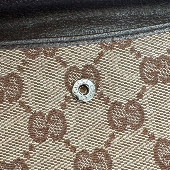 Gucci GG Supreme Sherry Brown Canvas Leather Long Wallet - Picture 5 of 13